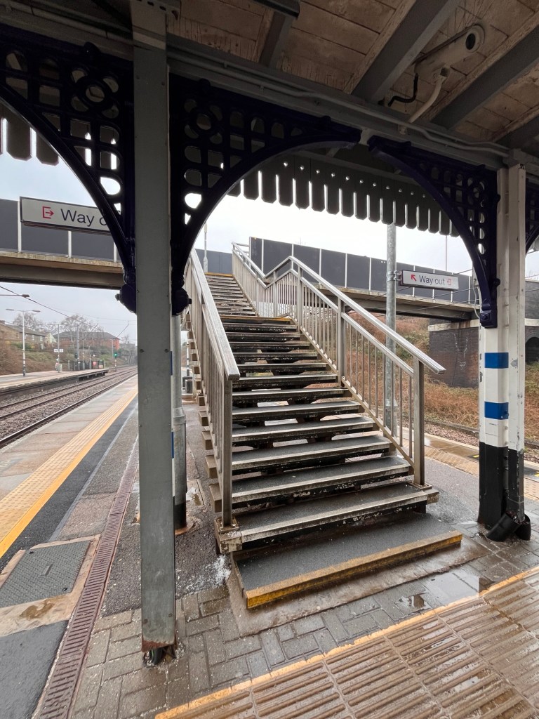 Steps at Biggleswade station.